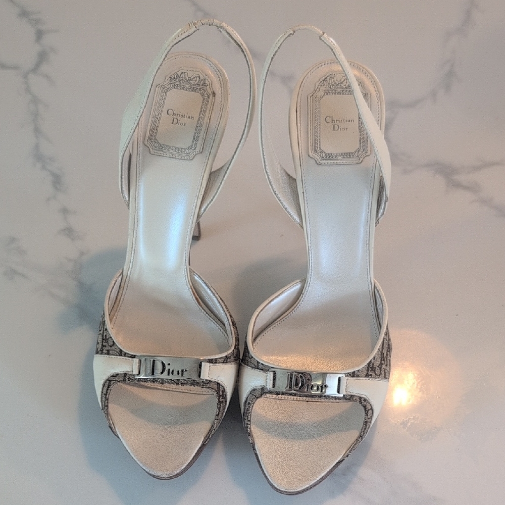 Vintage 00's Dior Platform Signature Sling Back